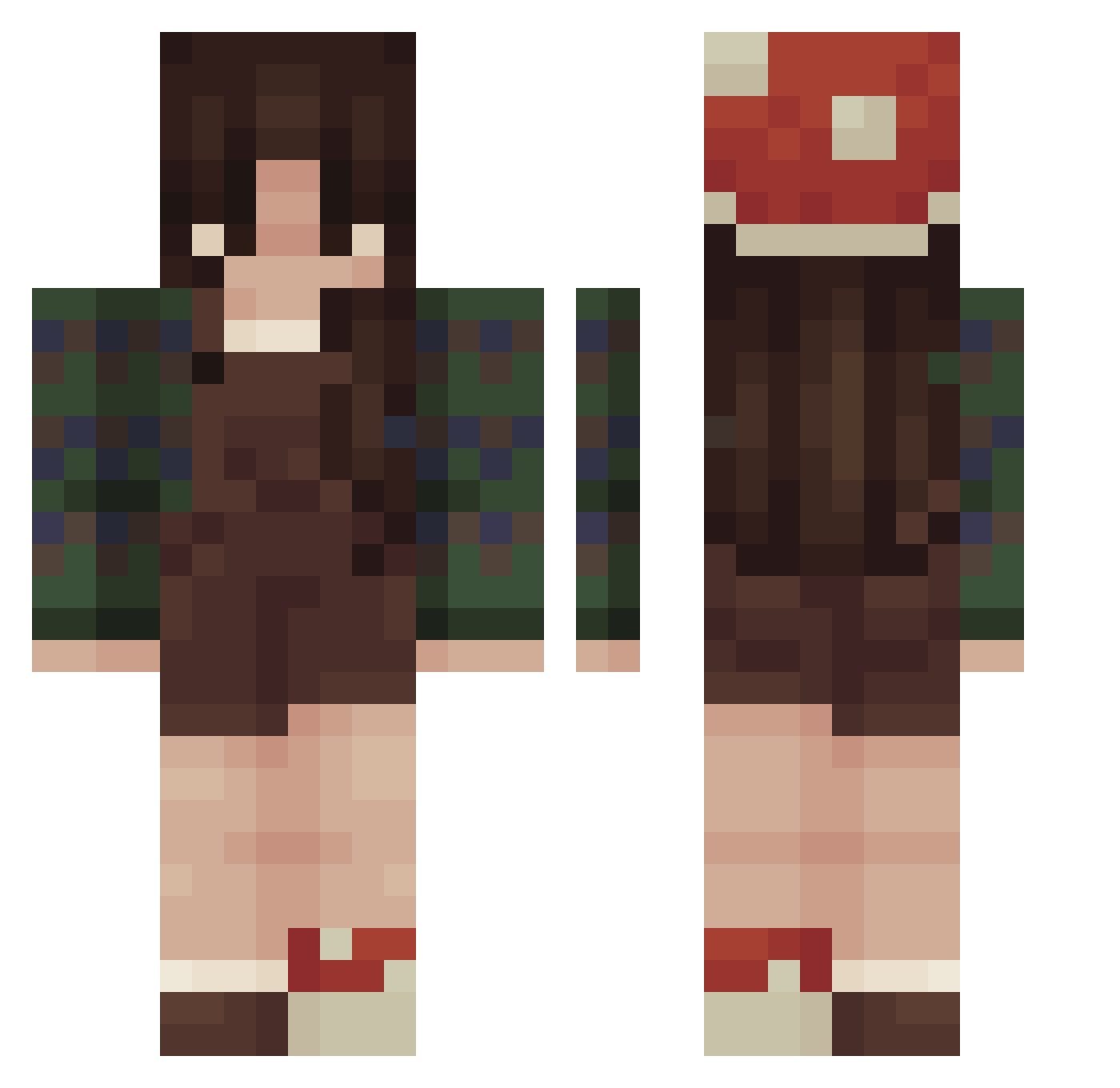 Bwanan Minecraft skin, front and back view