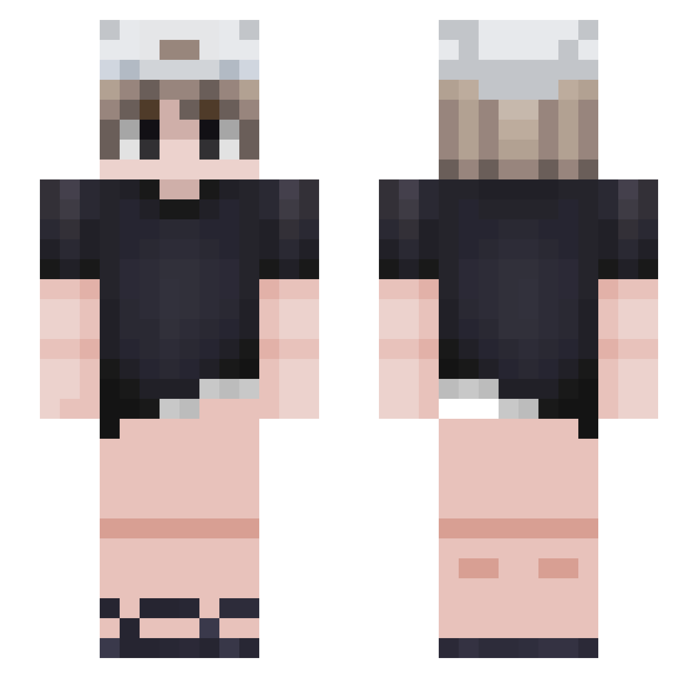 Thsskkj Minecraft skin, front and back view