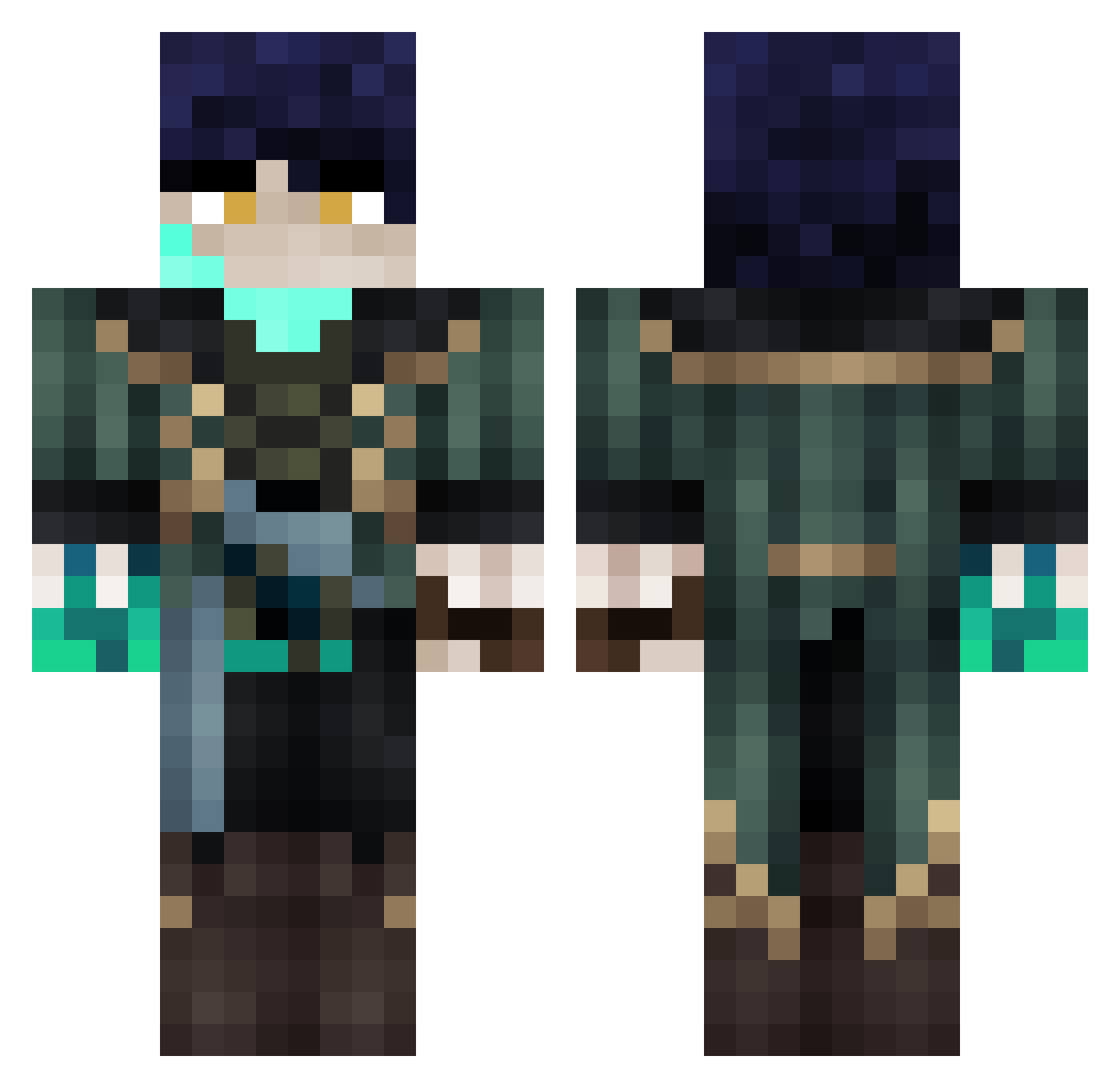Swedska Minecraft skin, front and back view