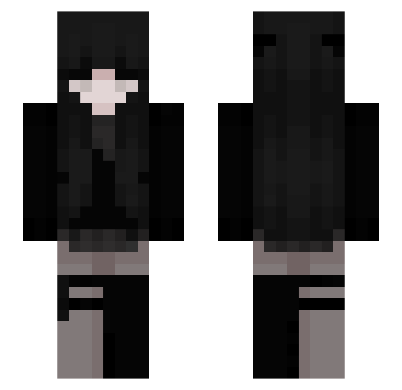 qRita Minecraft skin, front and back view