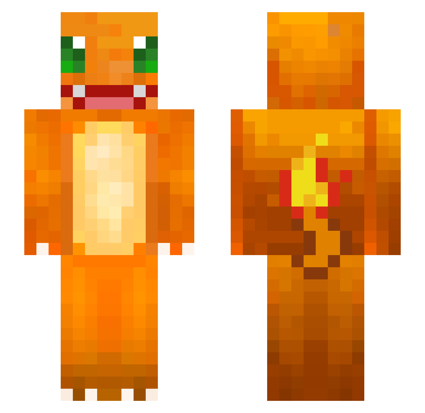 memorii1x Minecraft skin, front and back view