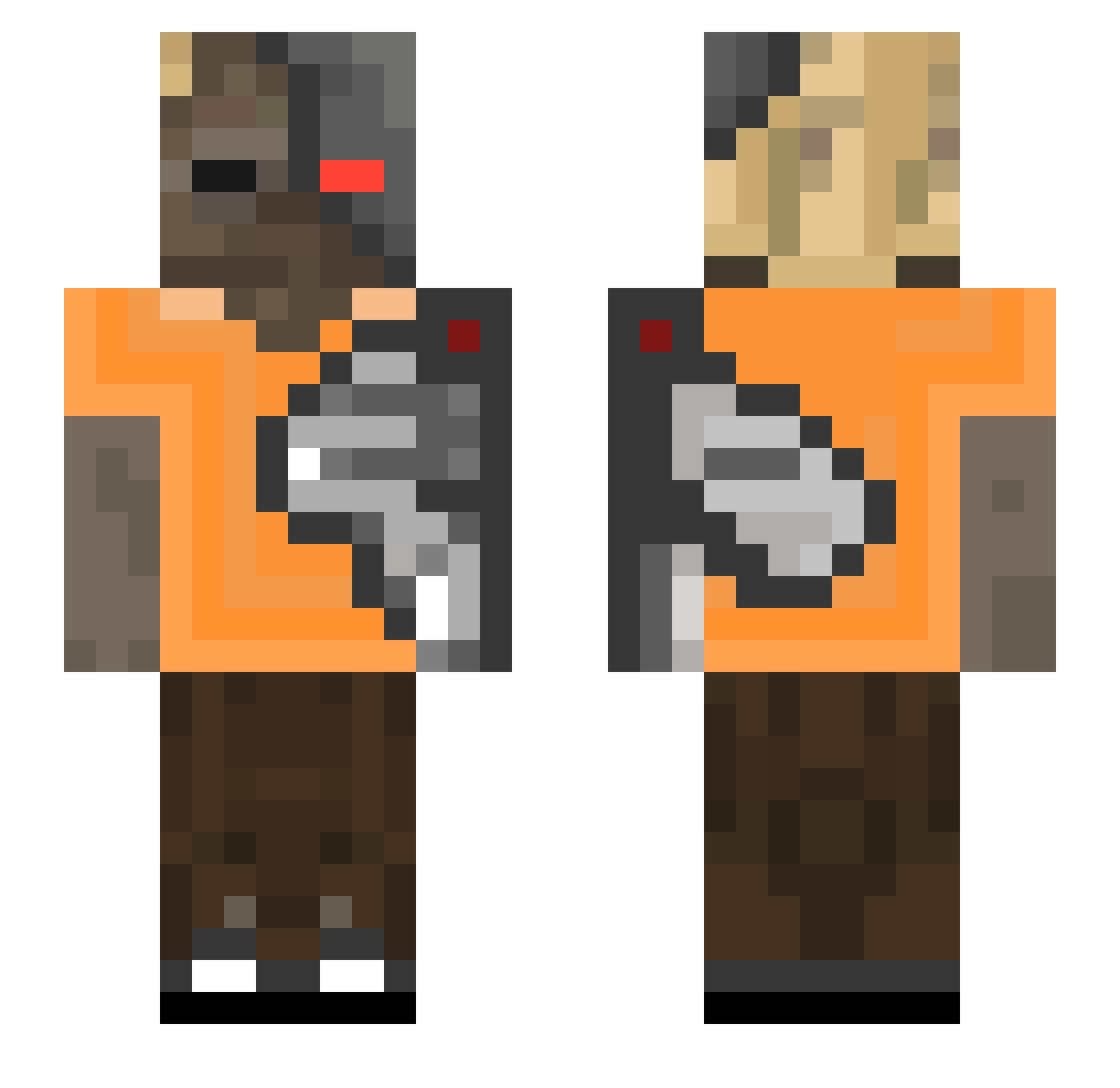 NesloMC Minecraft skin, front and back view