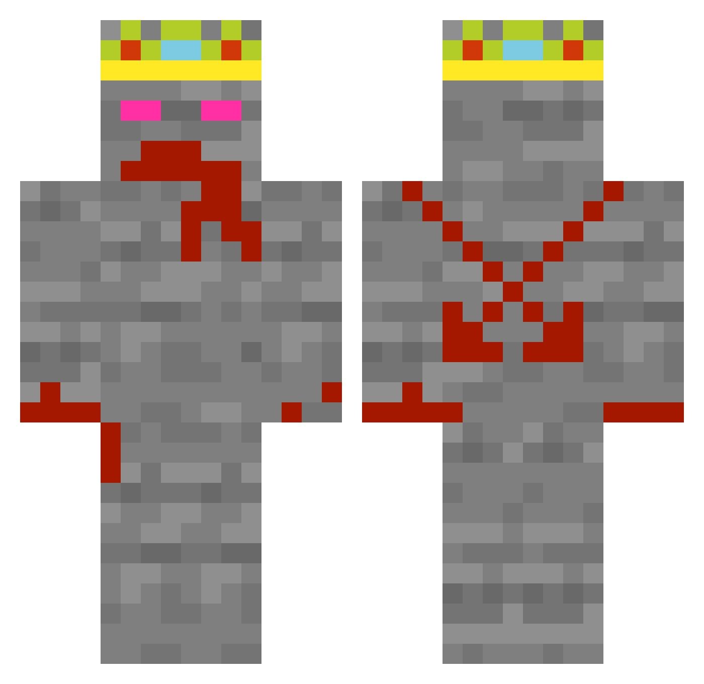 KinGofBanana_ Minecraft skin, front and back view