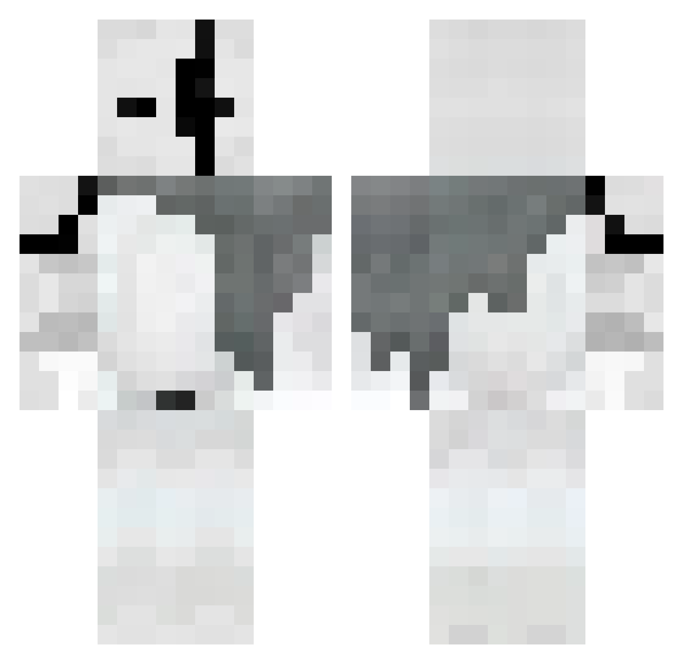 Twencky Minecraft skin, front and back view