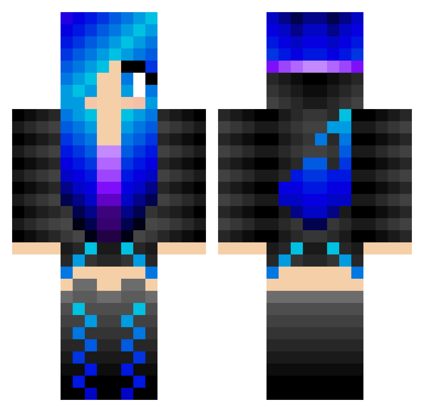 WyomingLynx Minecraft skin, front and back view