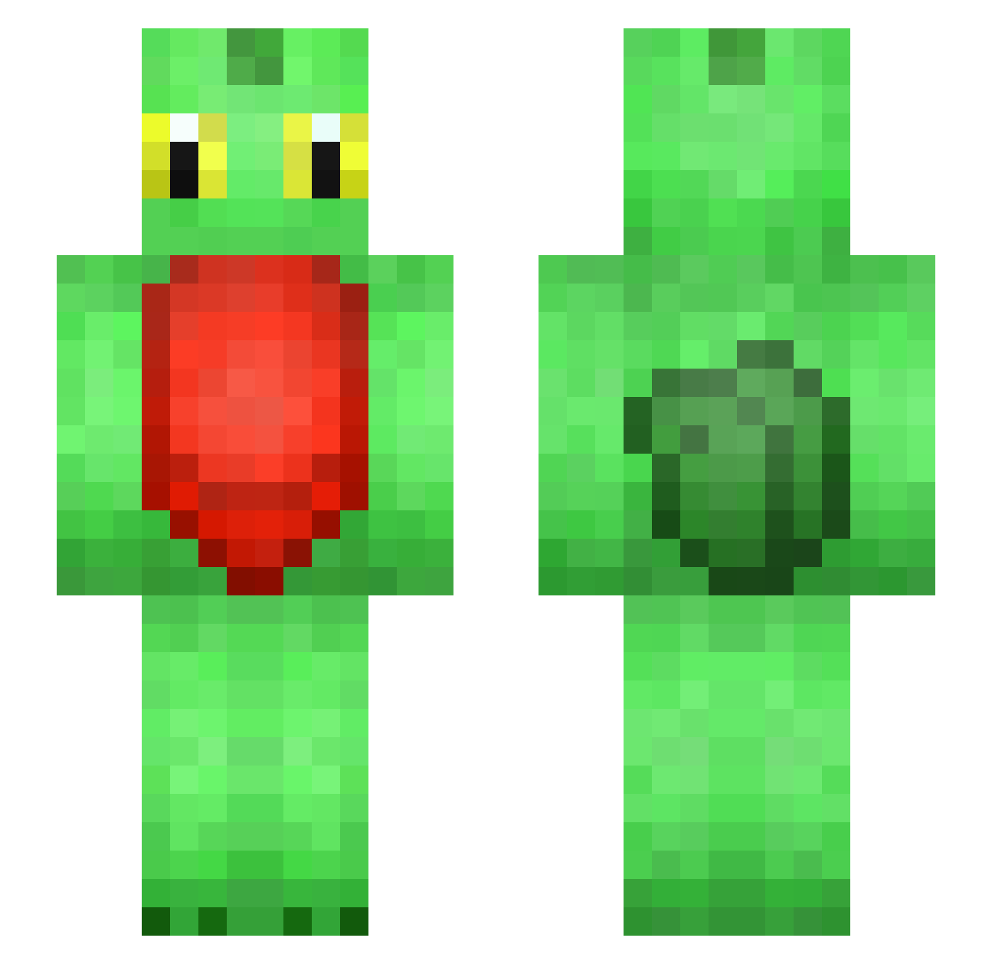 ImaPai Minecraft skin, front and back view