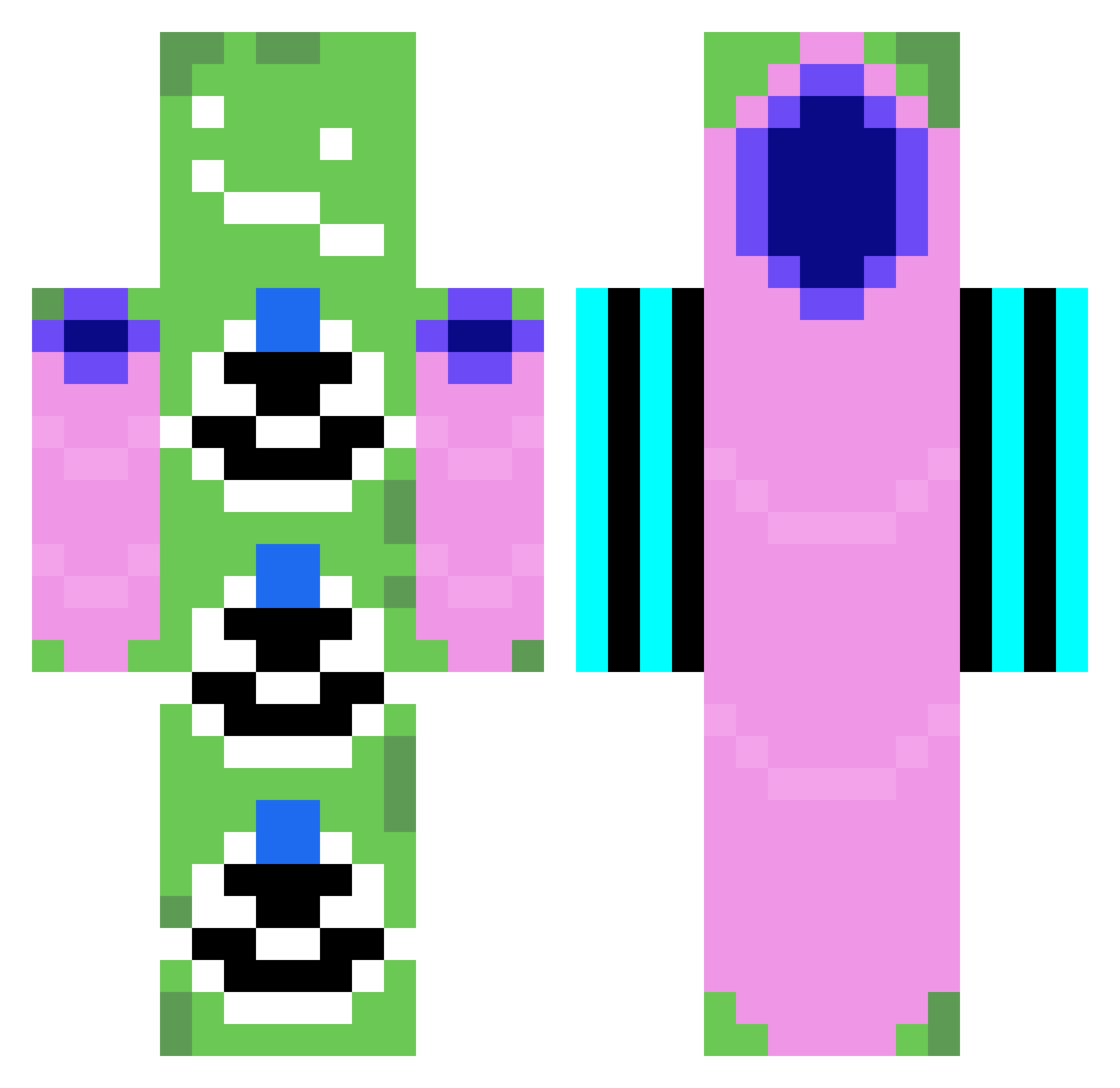 precious_mozuku Minecraft skin, front and back view