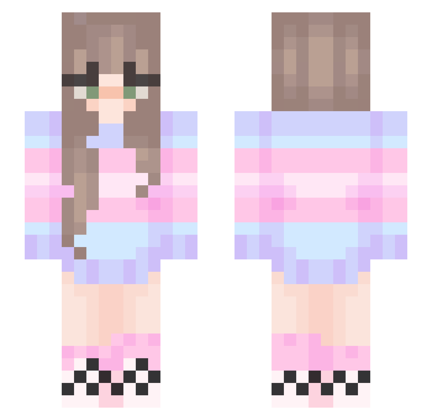 xKitty_ Minecraft skin, front and back view
