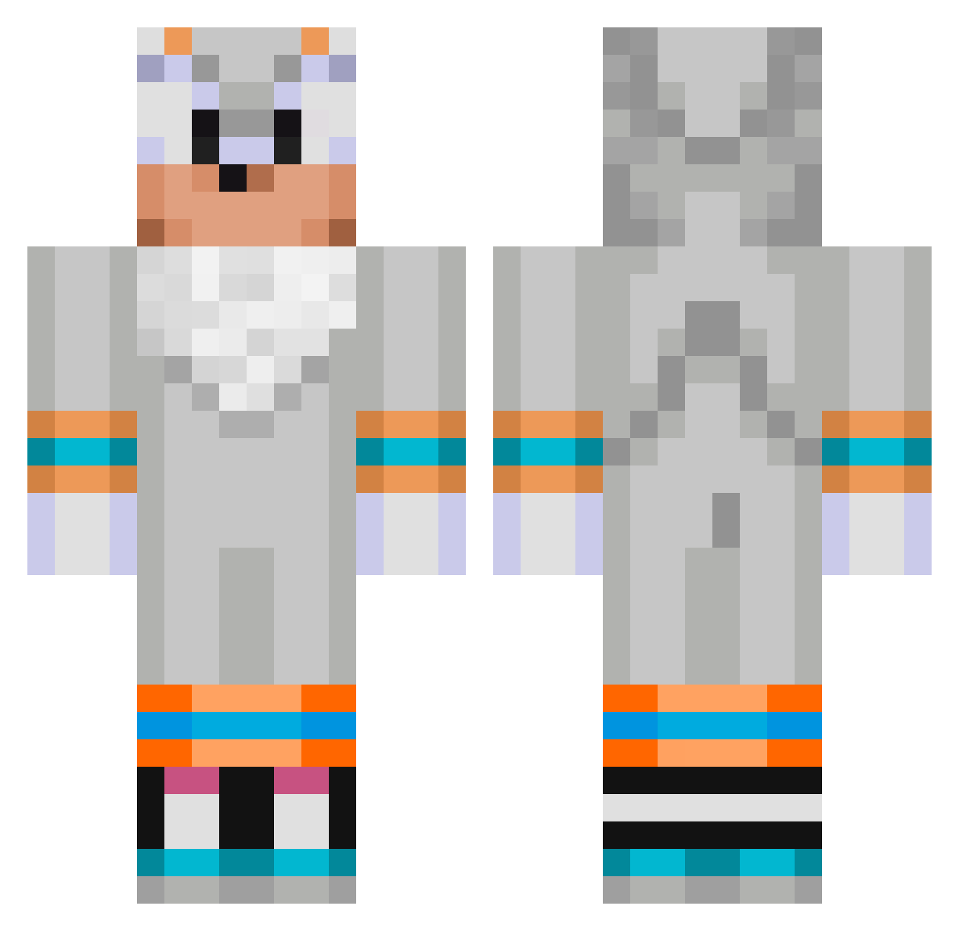 CritiCalZs Minecraft skin, front and back view