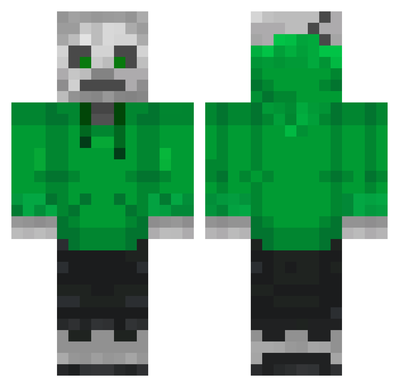Ceeaso Minecraft skin, front and back view