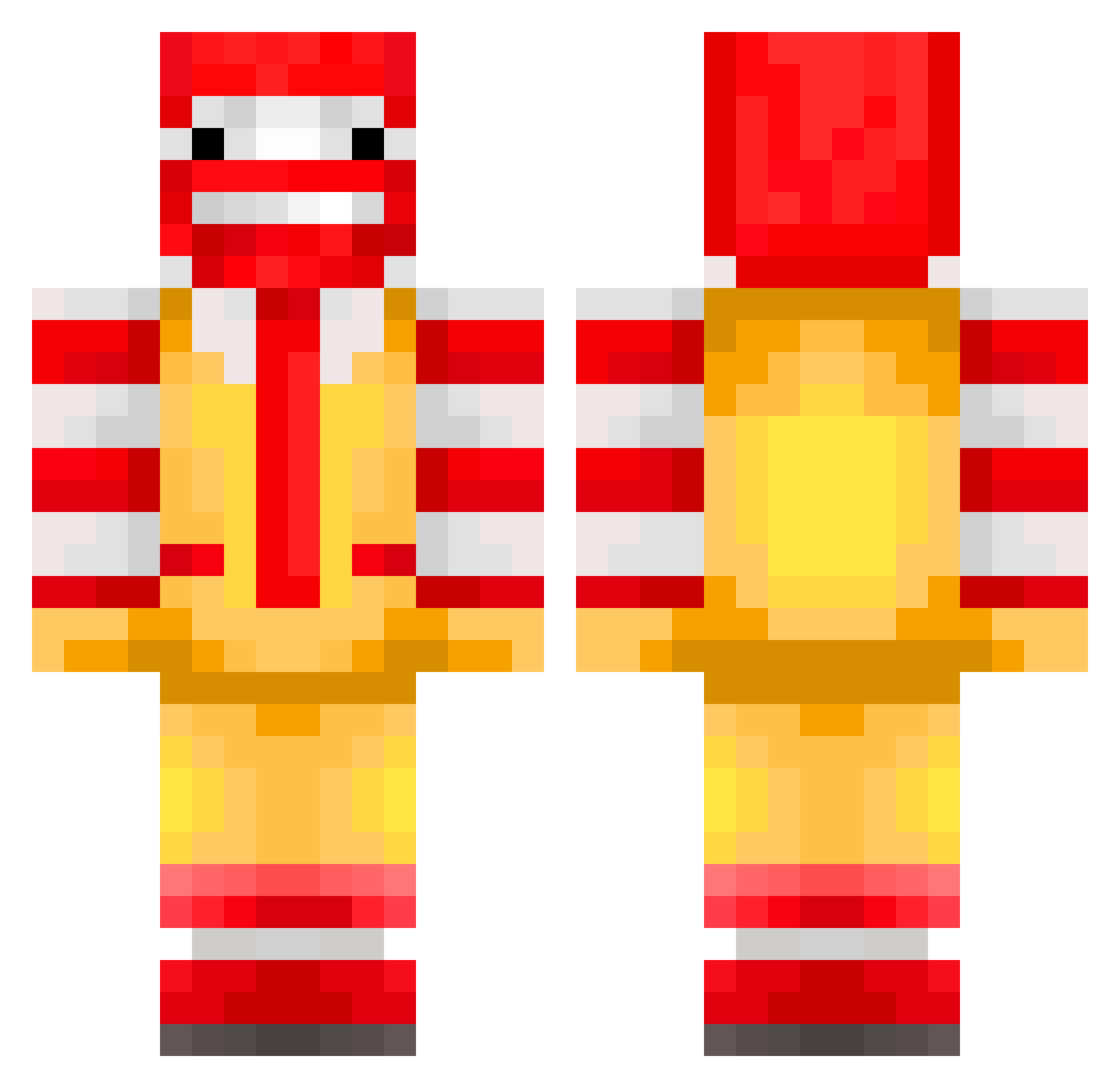 Dabine Minecraft skin, front and back view