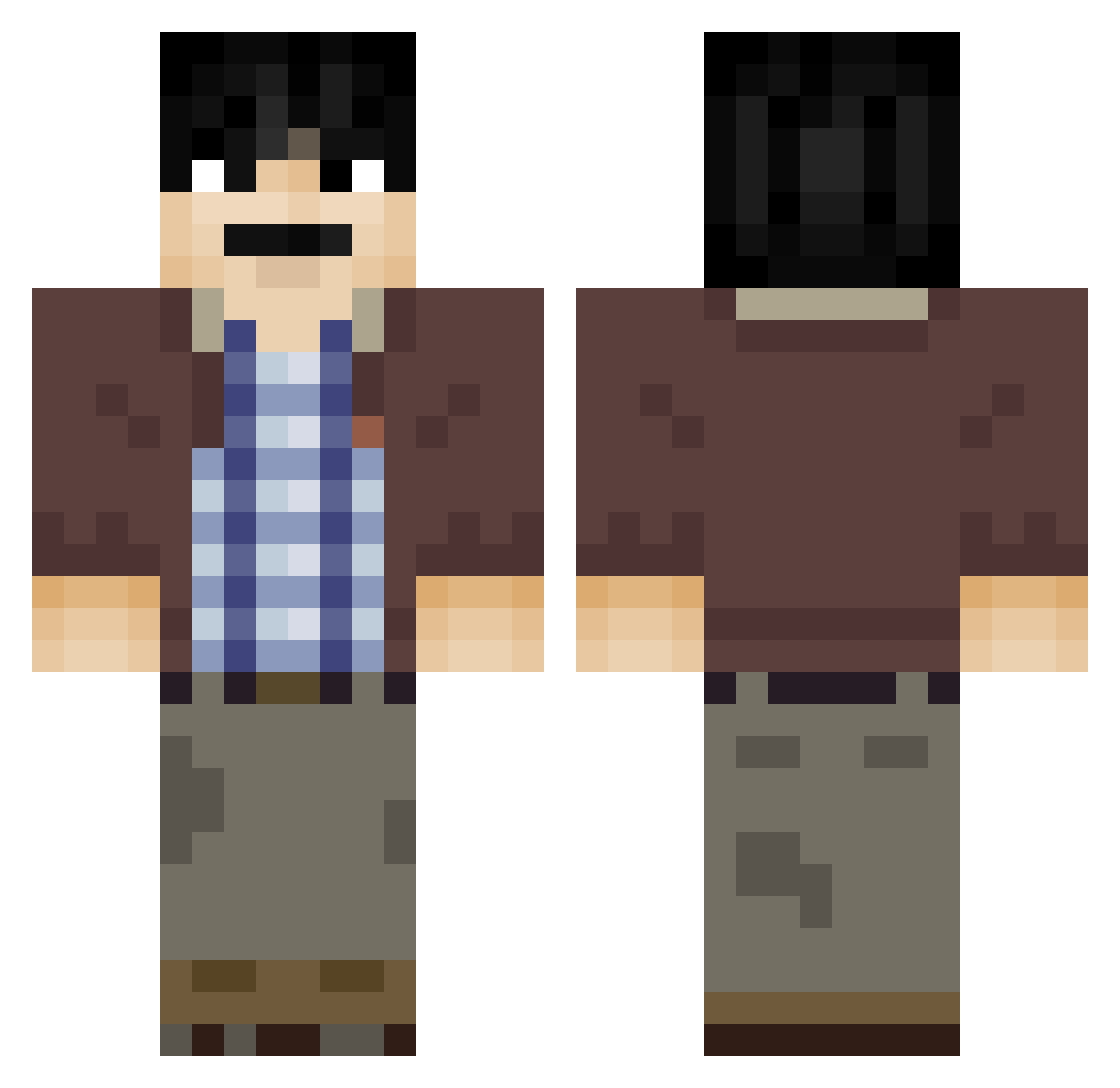 Linge1416 Minecraft skin, front and back view
