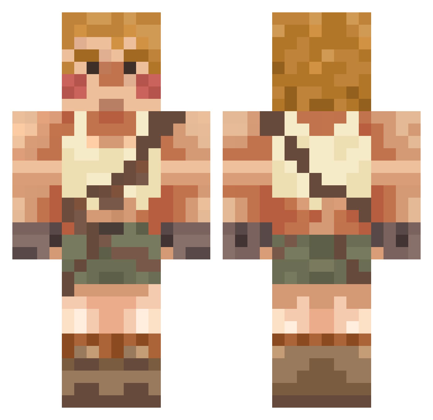 erivive Minecraft skin, front and back view