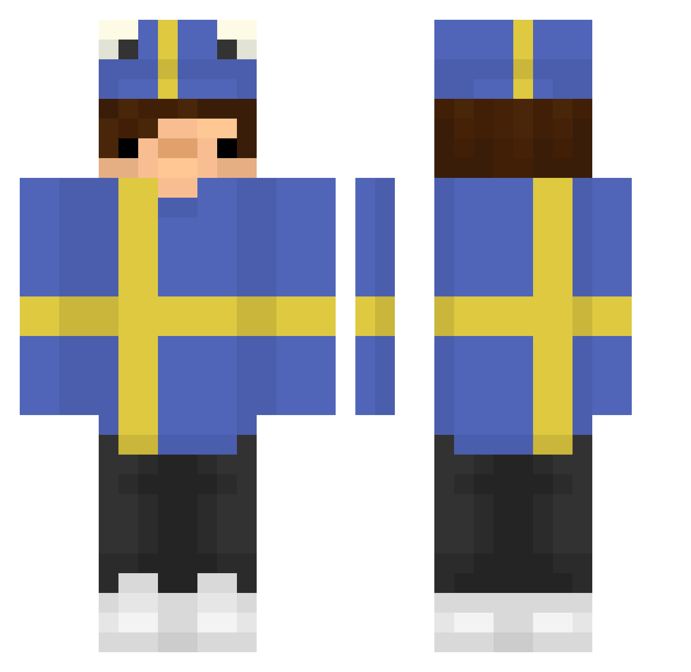movementszwecja Minecraft skin, front and back view