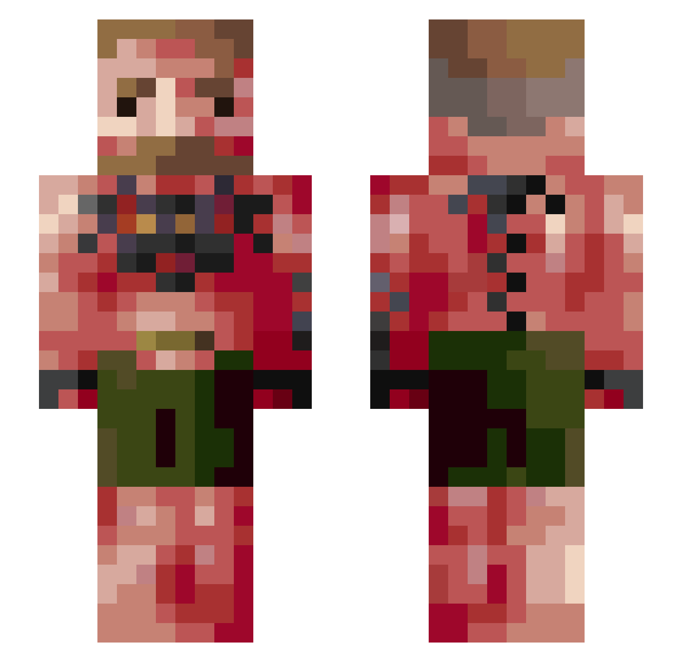 27gekko Minecraft skin, front and back view