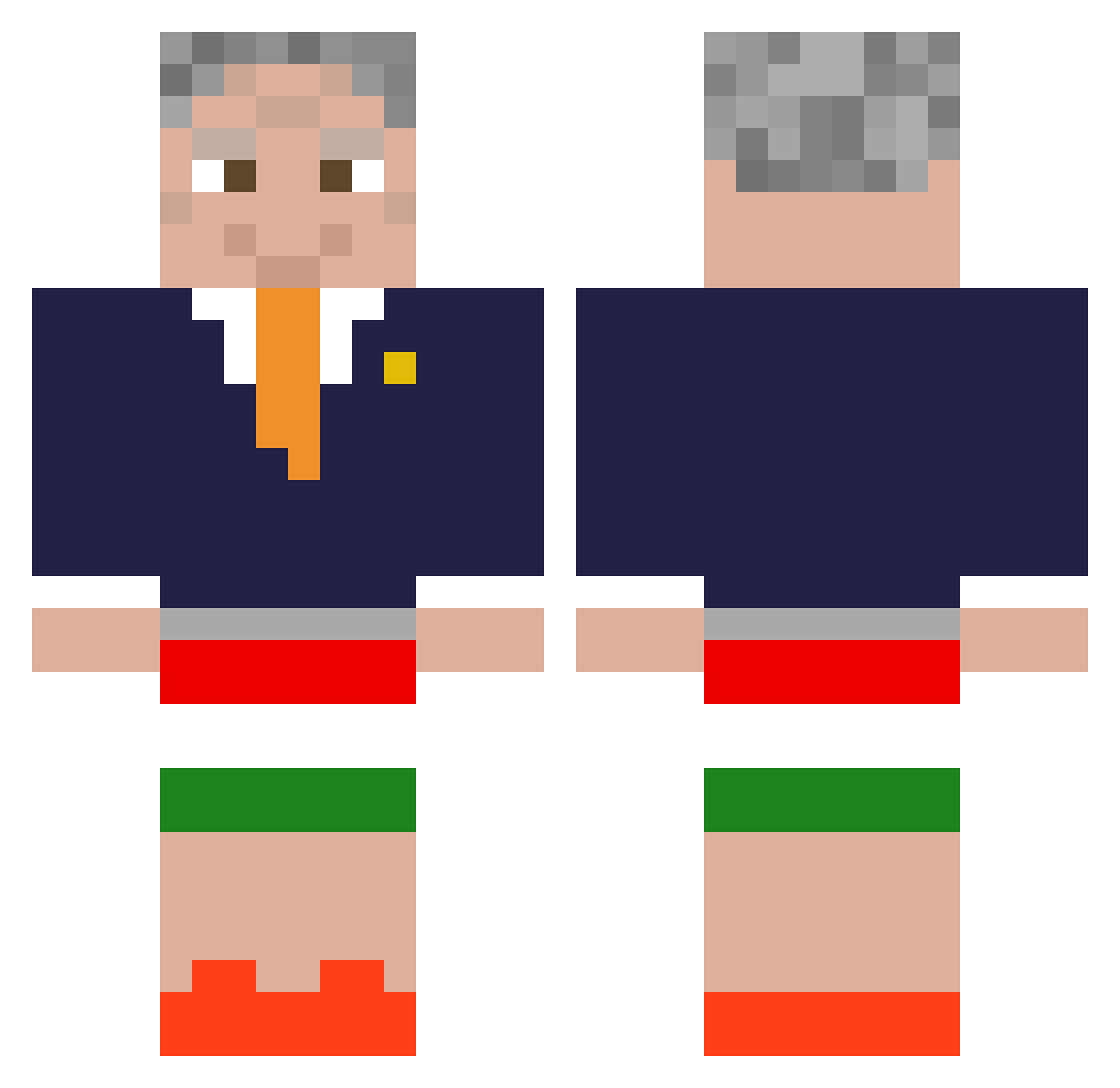 Padanix800 Minecraft skin, front and back view