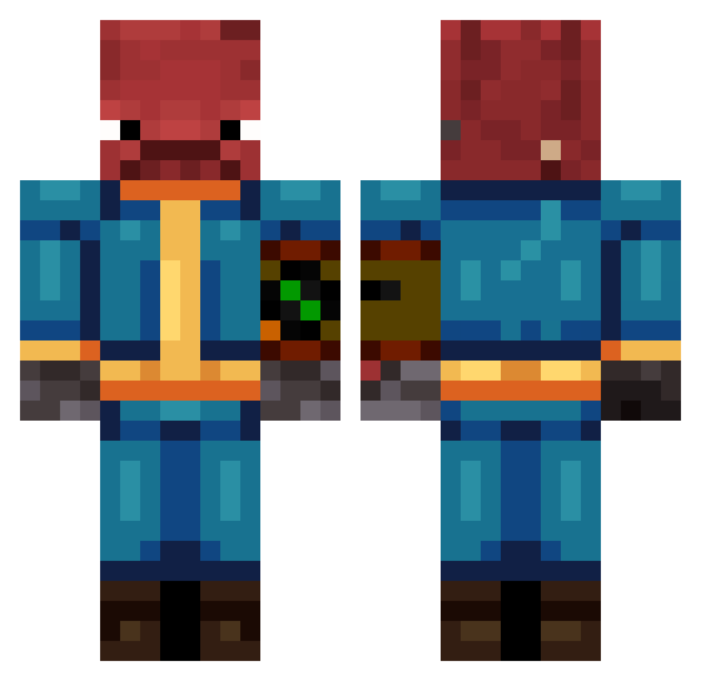 gojiria Minecraft skin, front and back view