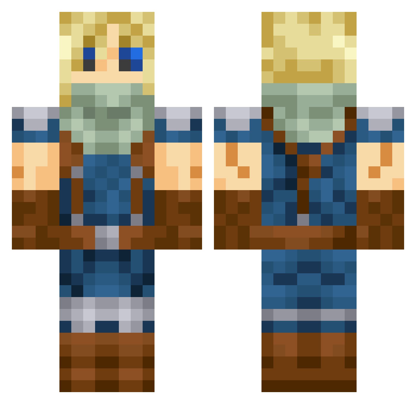 bouche Minecraft skin, front and back view