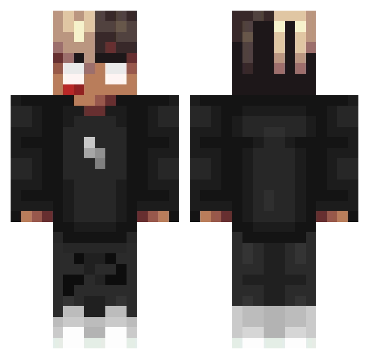 Top2Nowogard Minecraft skin, front and back view