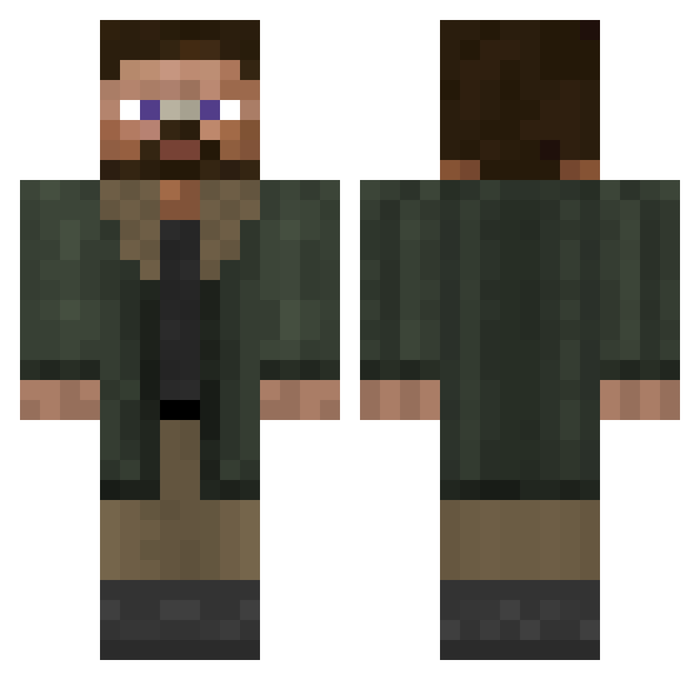 Chuu018 Minecraft skin, front and back view