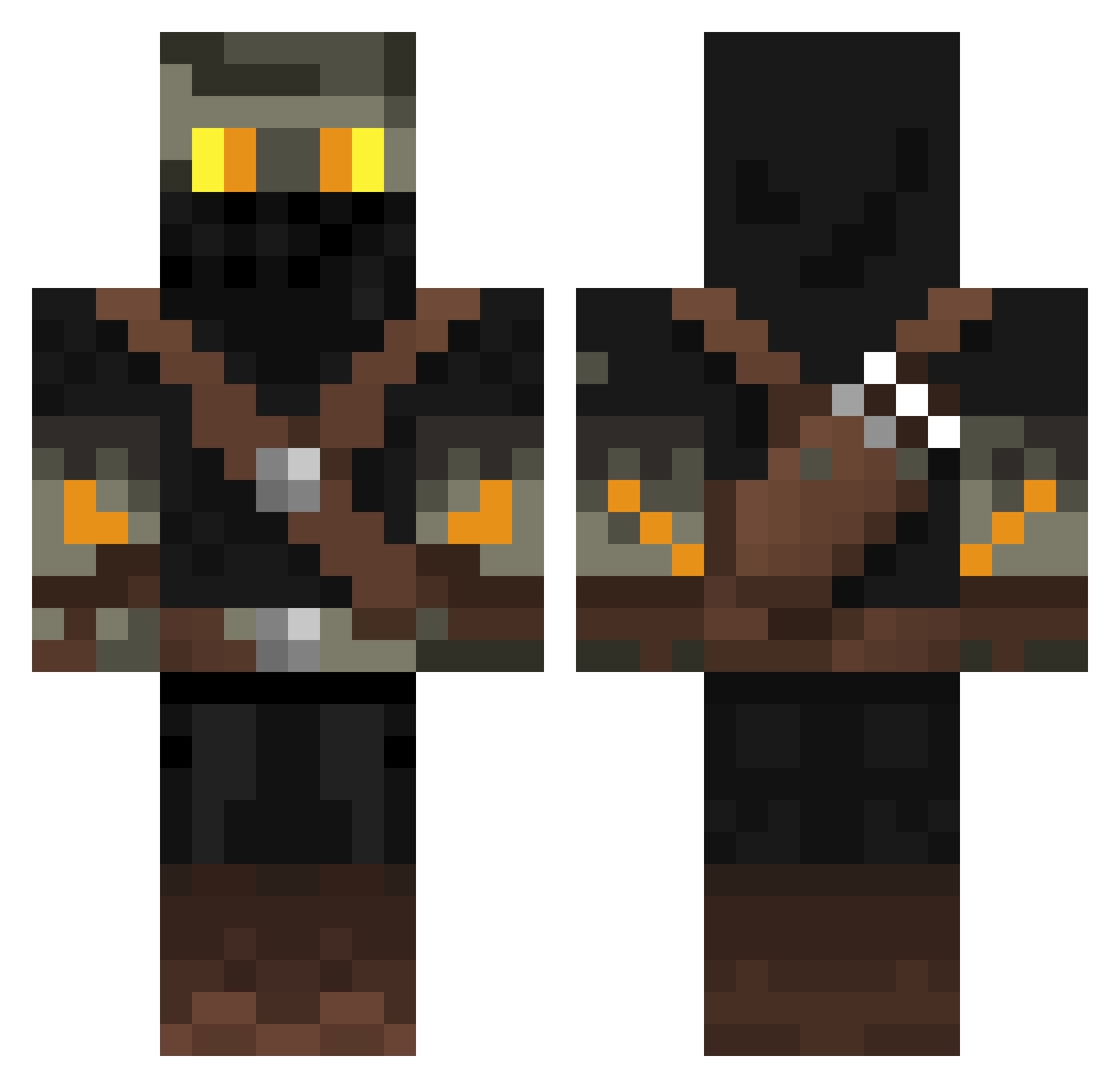 Rolyan Minecraft skin, front and back view