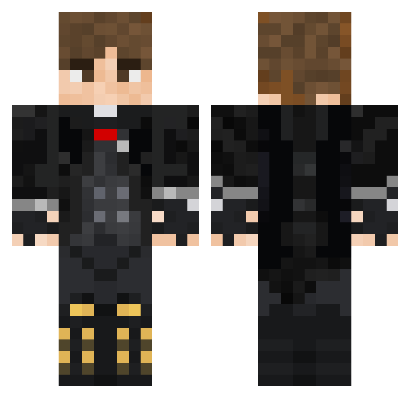 PanPrezident Minecraft skin, front and back view