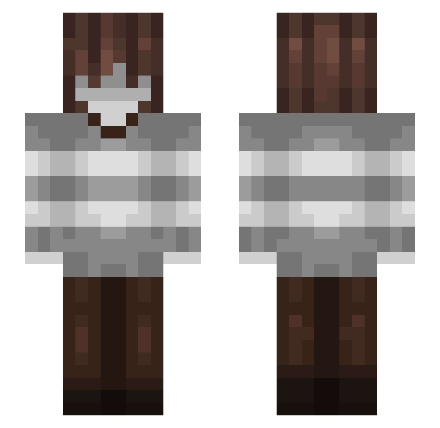 Beelever Minecraft skin, front and back view
