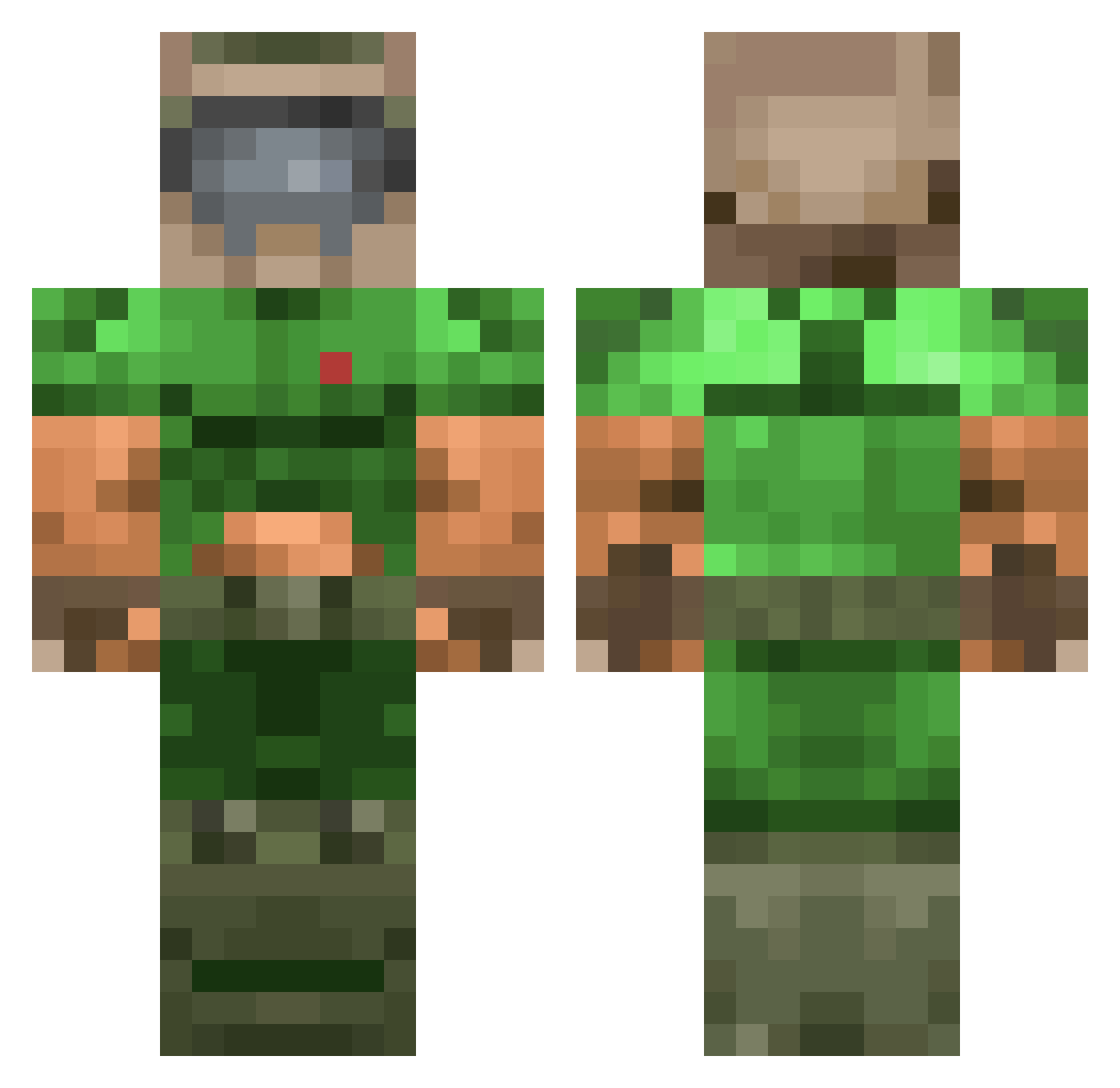 OptiJams Minecraft skin, front and back view