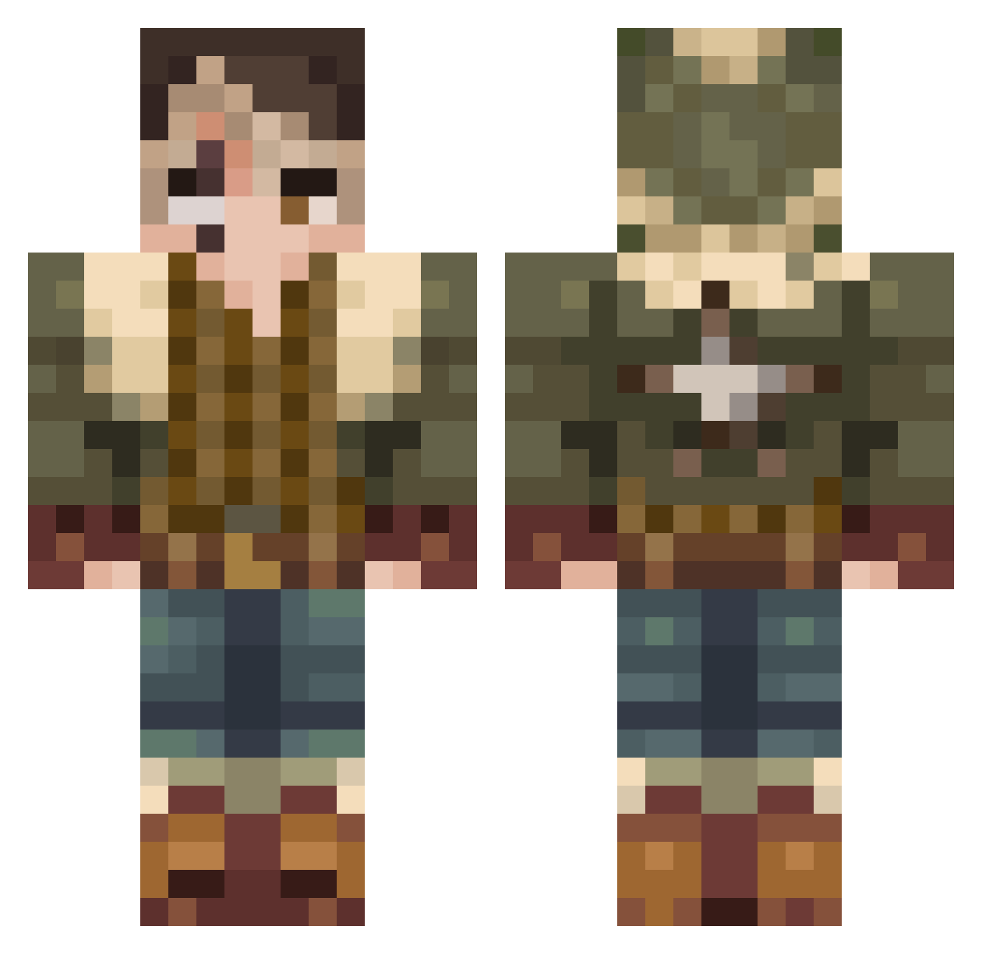 MarionosensE Minecraft skin, front and back view