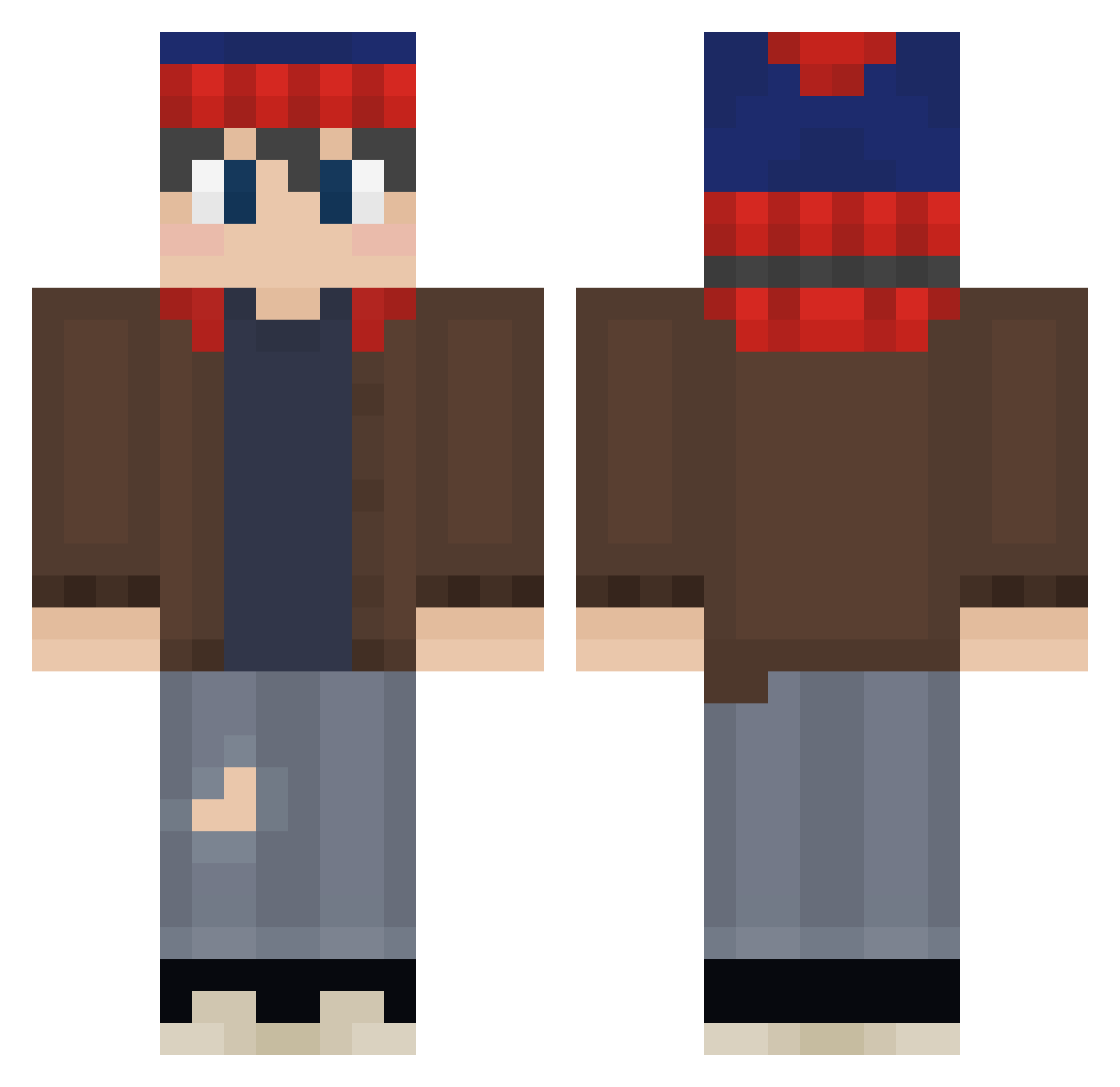 snoowbrigade Minecraft skin, front and back view
