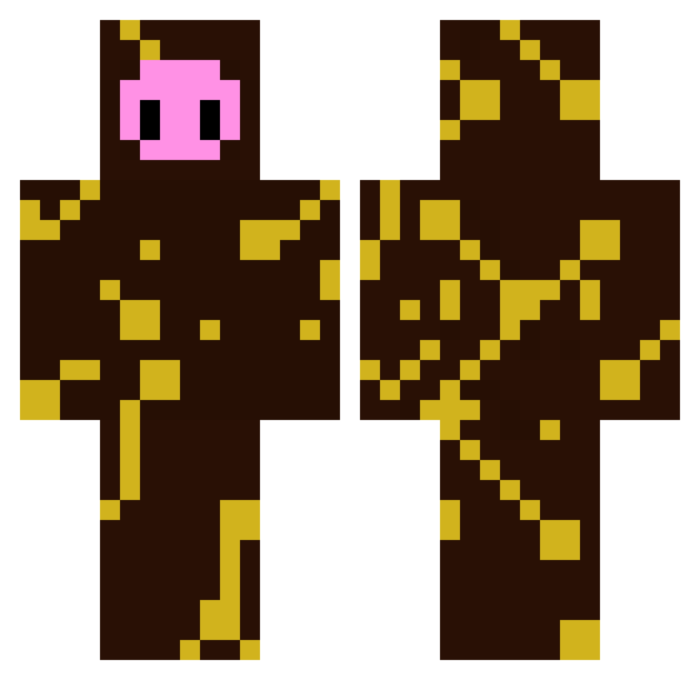 Emrehas2828 Minecraft skin, front and back view