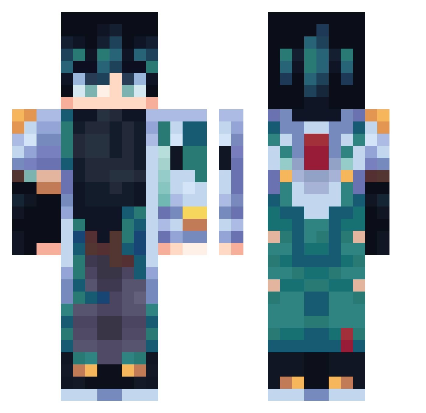 raonomg Minecraft skin, front and back view