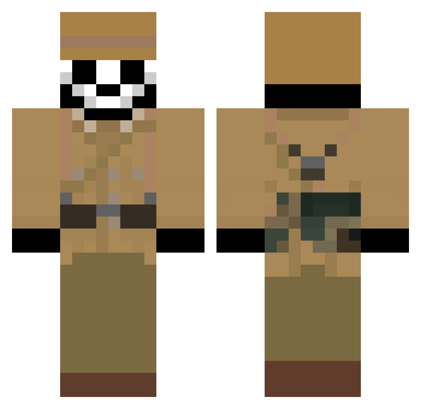 MonolithicTactic Minecraft skin, front and back view