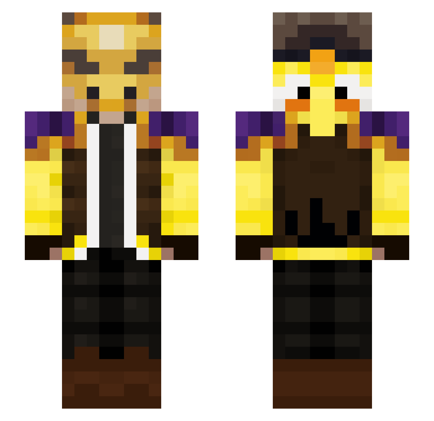 FerreMC Minecraft skin, front and back view