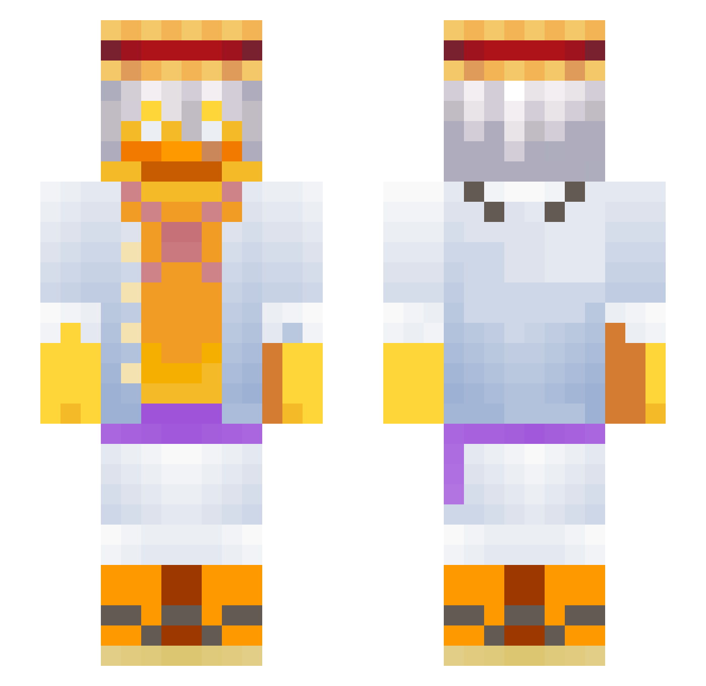 bodeduckson Minecraft skin, front and back view