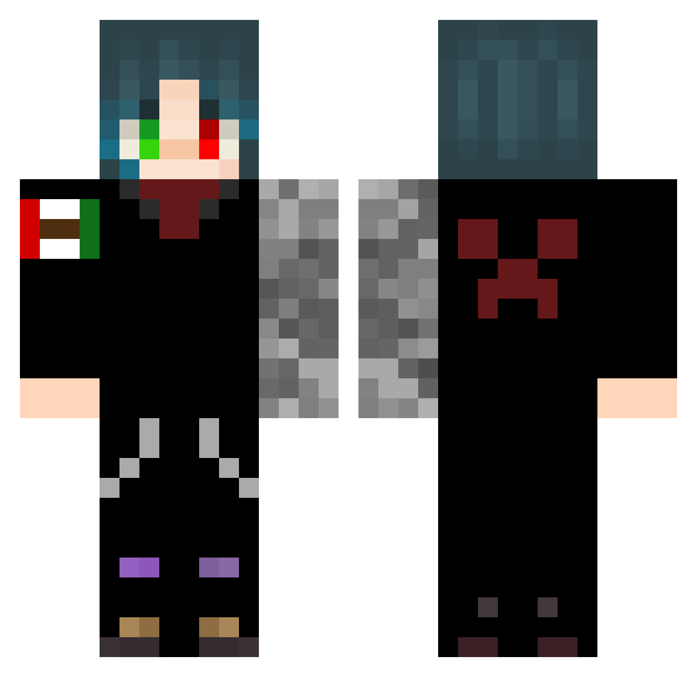 Rockin_Kirito535 Minecraft skin, front and back view