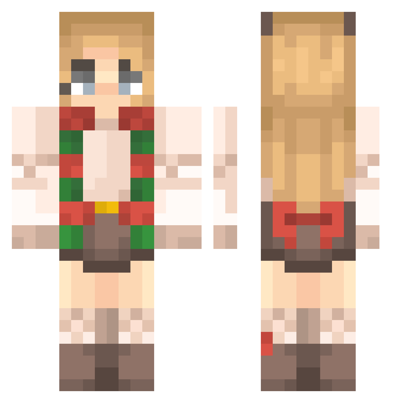 Rytter4K Minecraft skin, front and back view