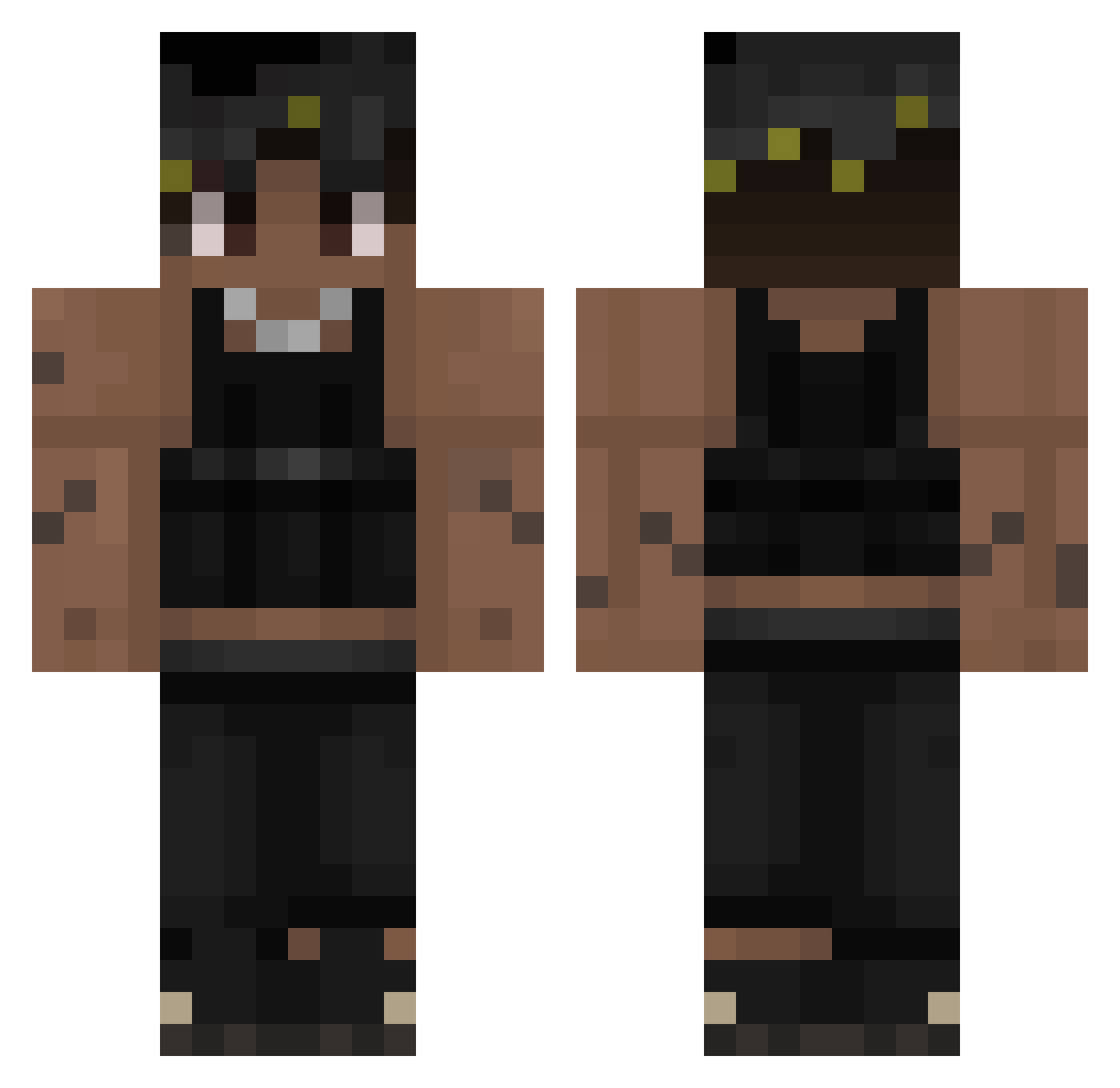 19Choco20 Minecraft skin, front and back view