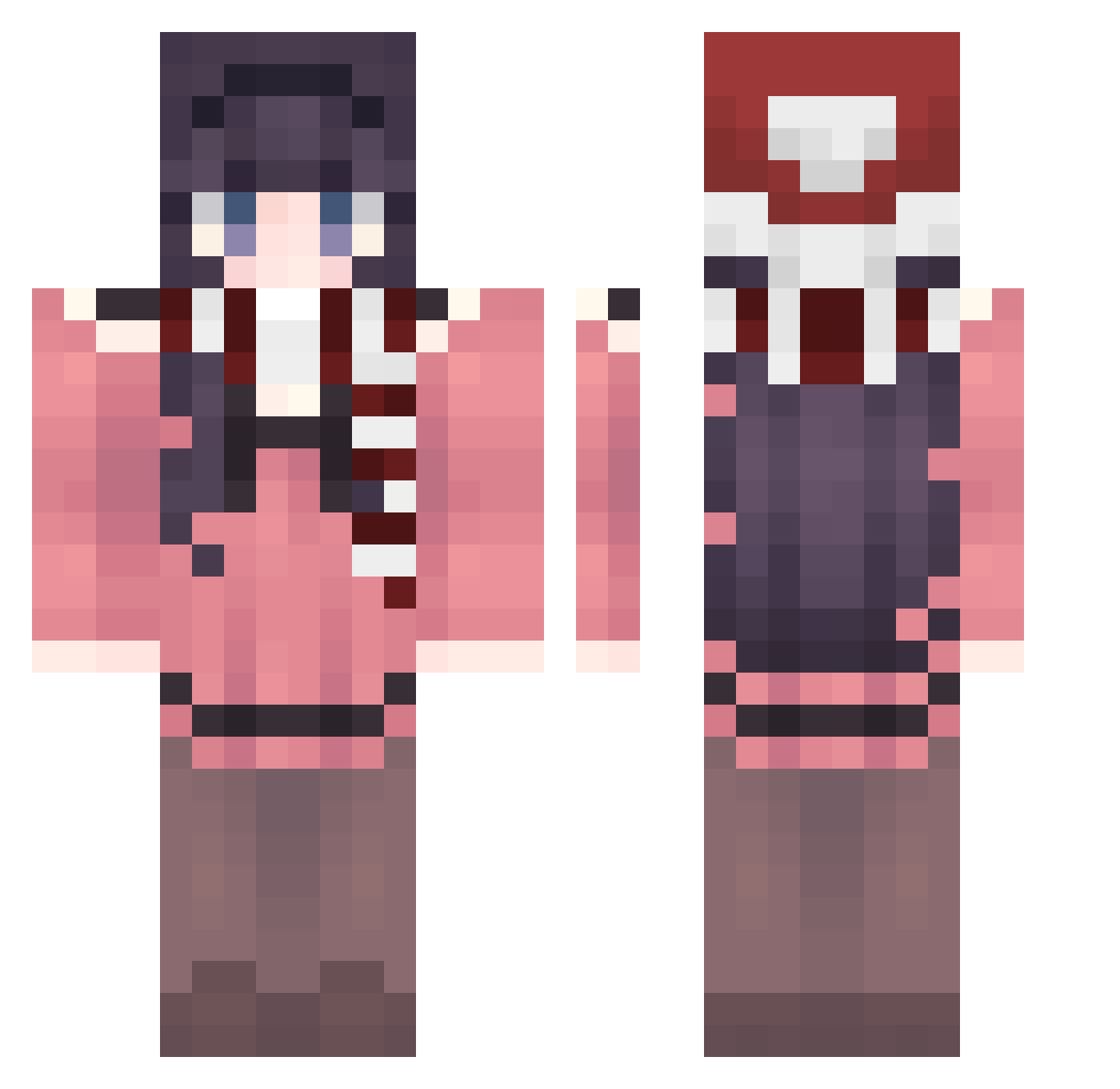 MorryMuMu Minecraft skin, front and back view