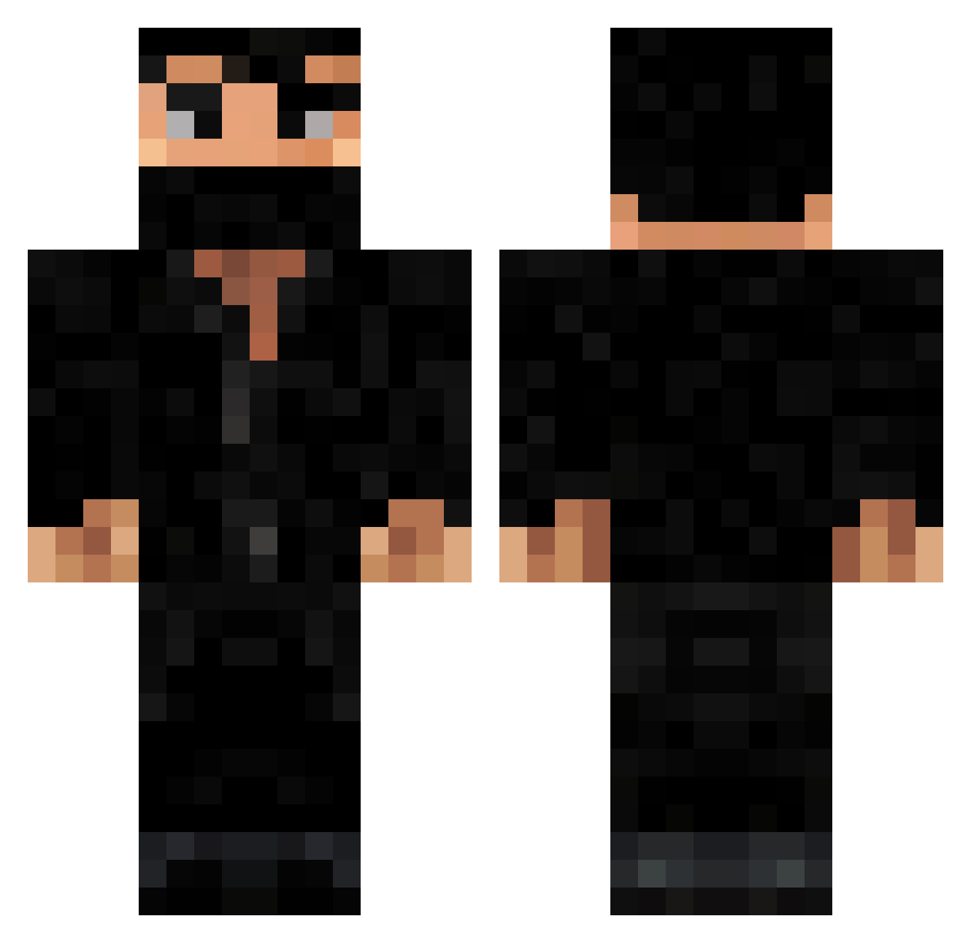 AzjaAfryka Minecraft skin, front and back view