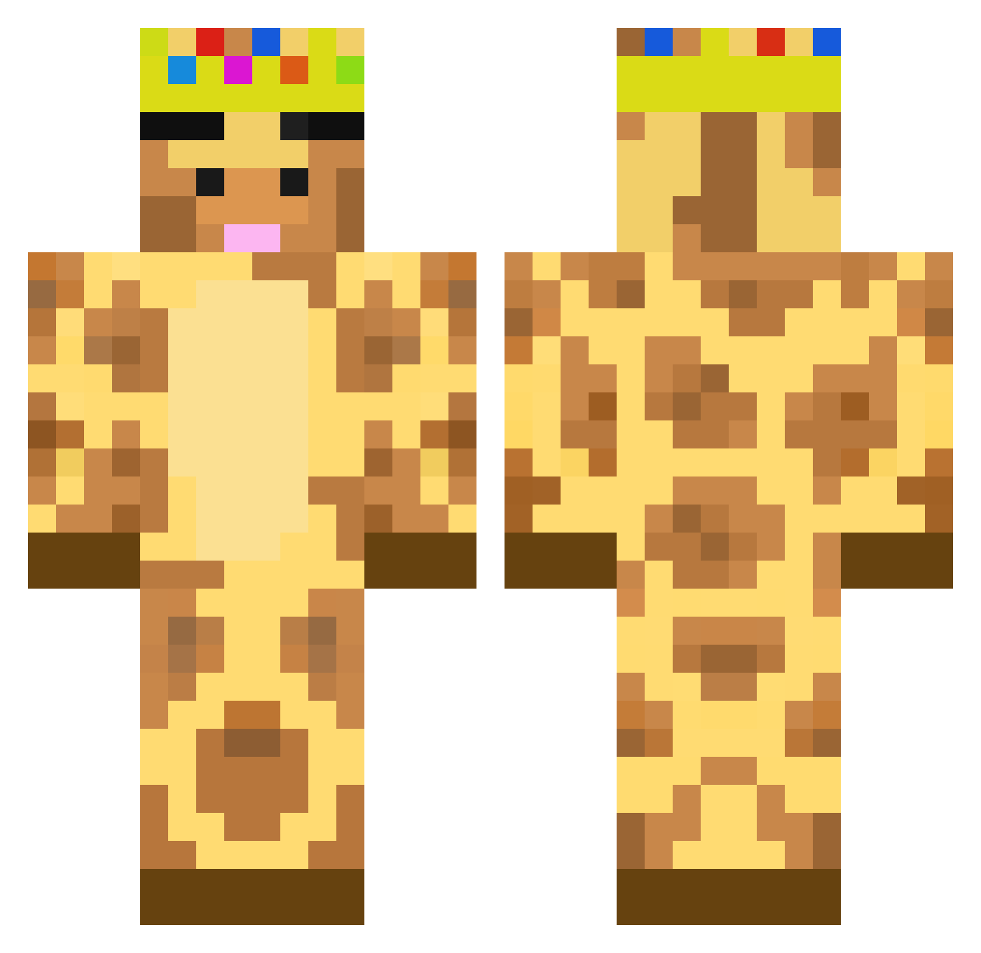 BVBJAMIN Minecraft skin, front and back view