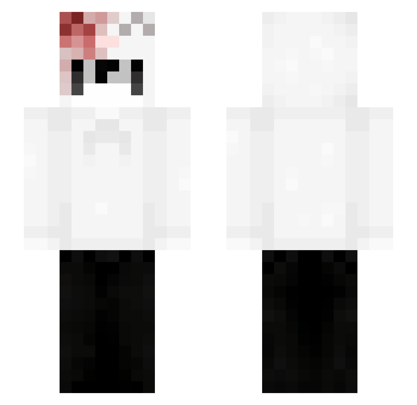 Carpab Minecraft skin, front and back view