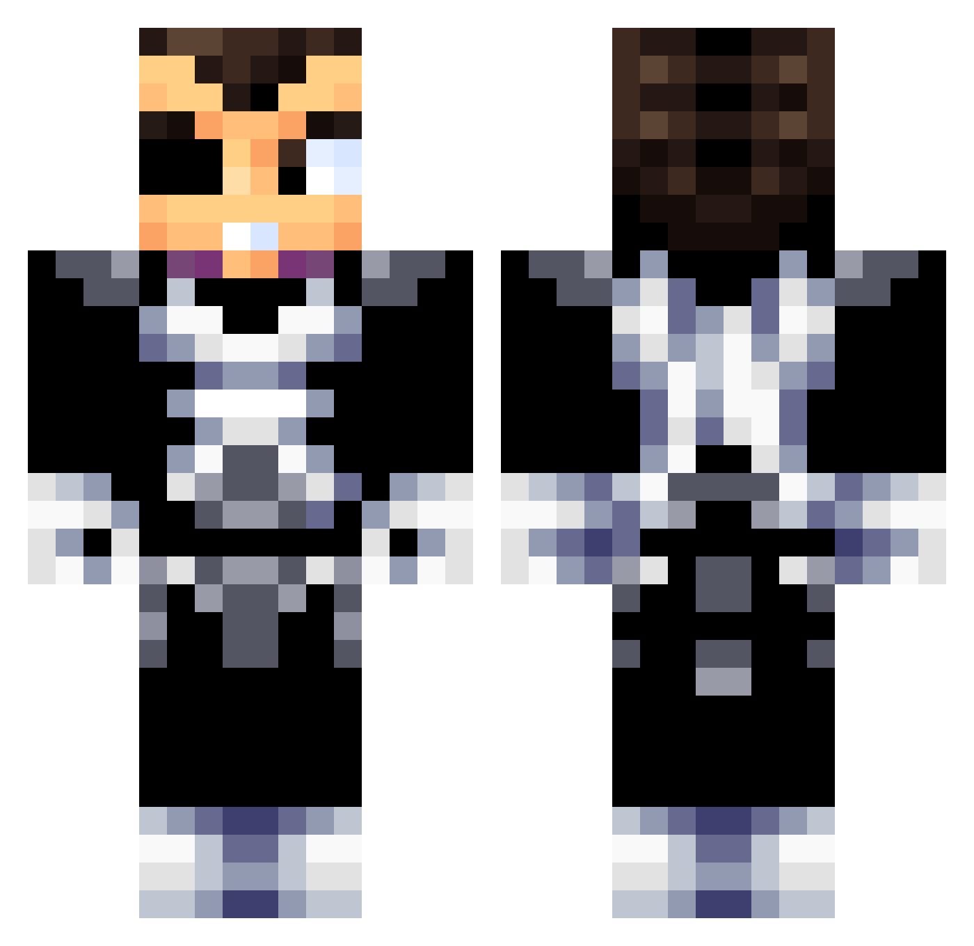 skolexx Minecraft skin, front and back view