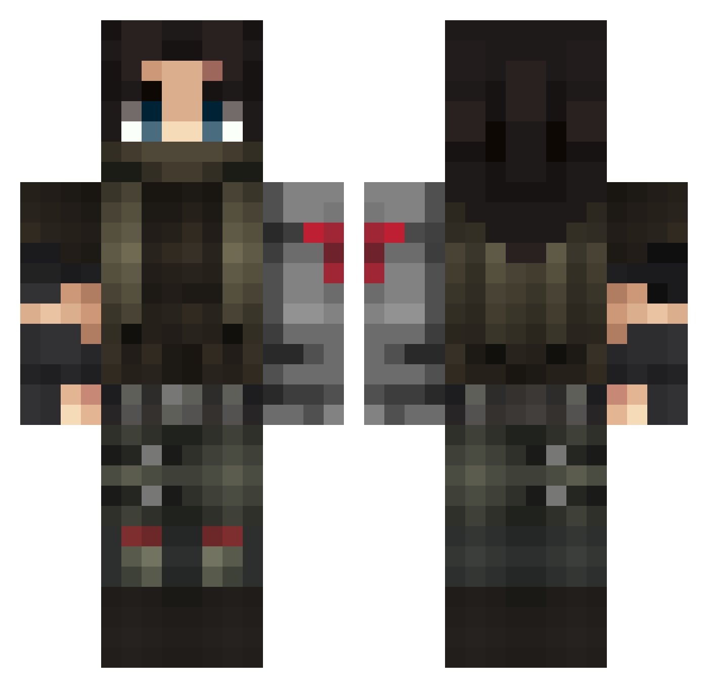 Sheldor_HD Minecraft skin, front and back view