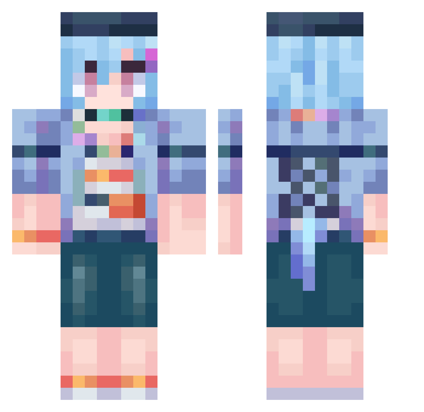 sszwdc Minecraft skin, front and back view