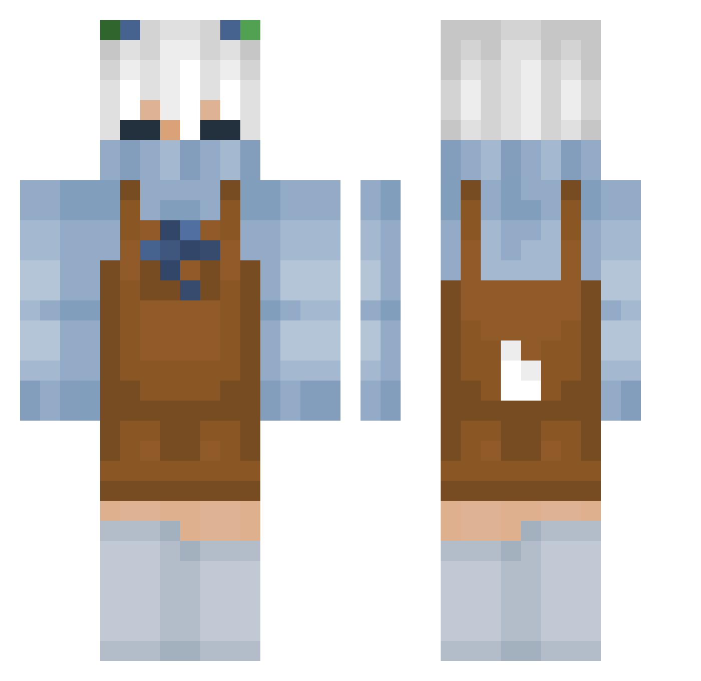 Amber2005_ Minecraft skin, front and back view