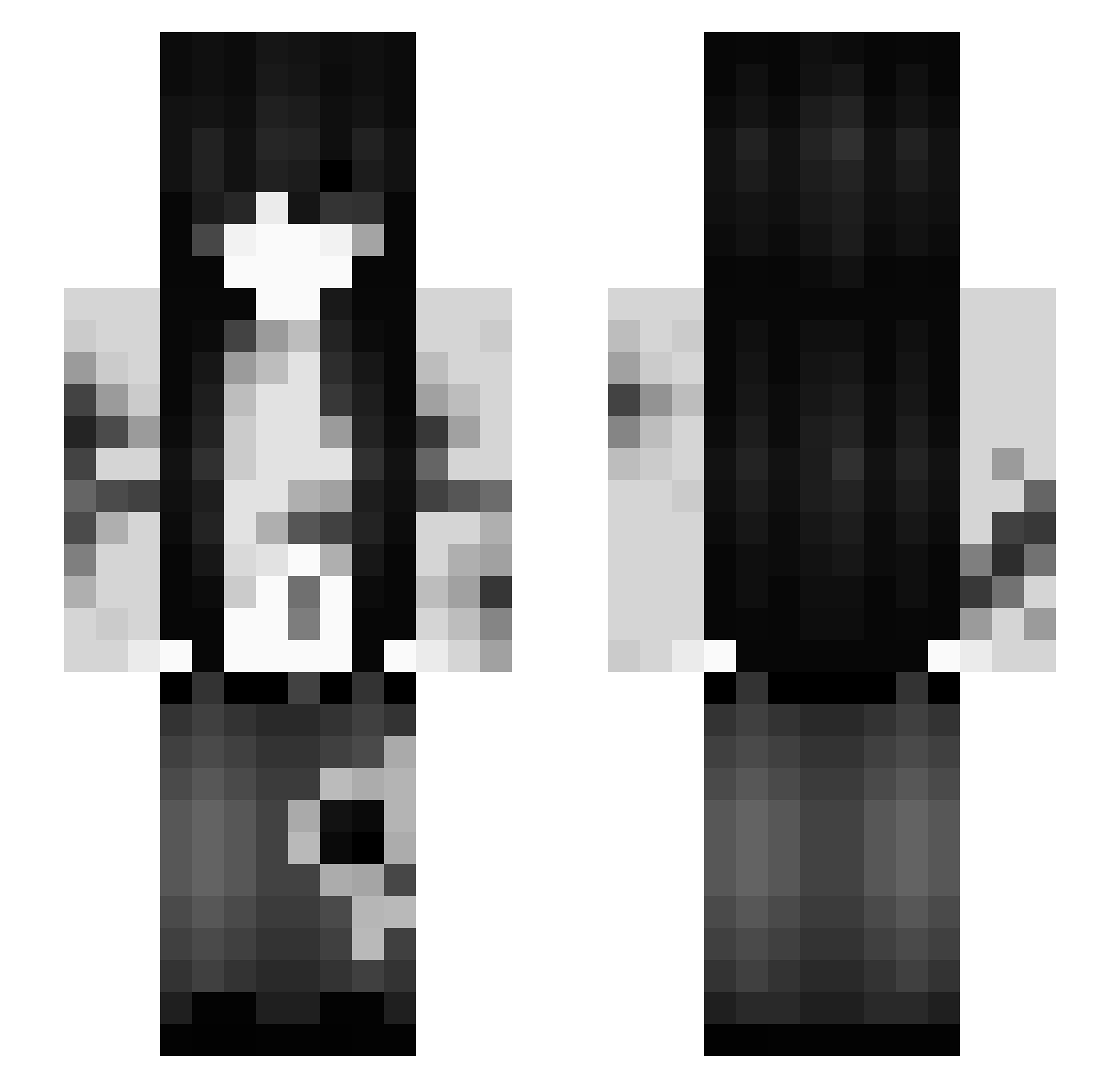 iSodita Minecraft skin, front and back view