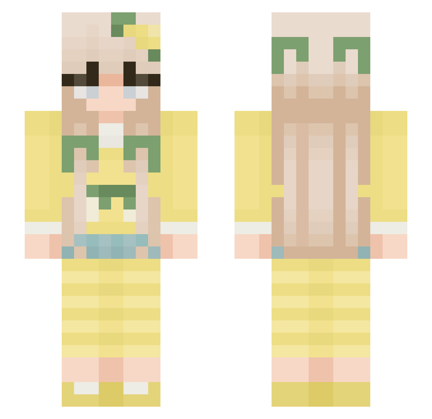 bluepais Minecraft skin, front and back view