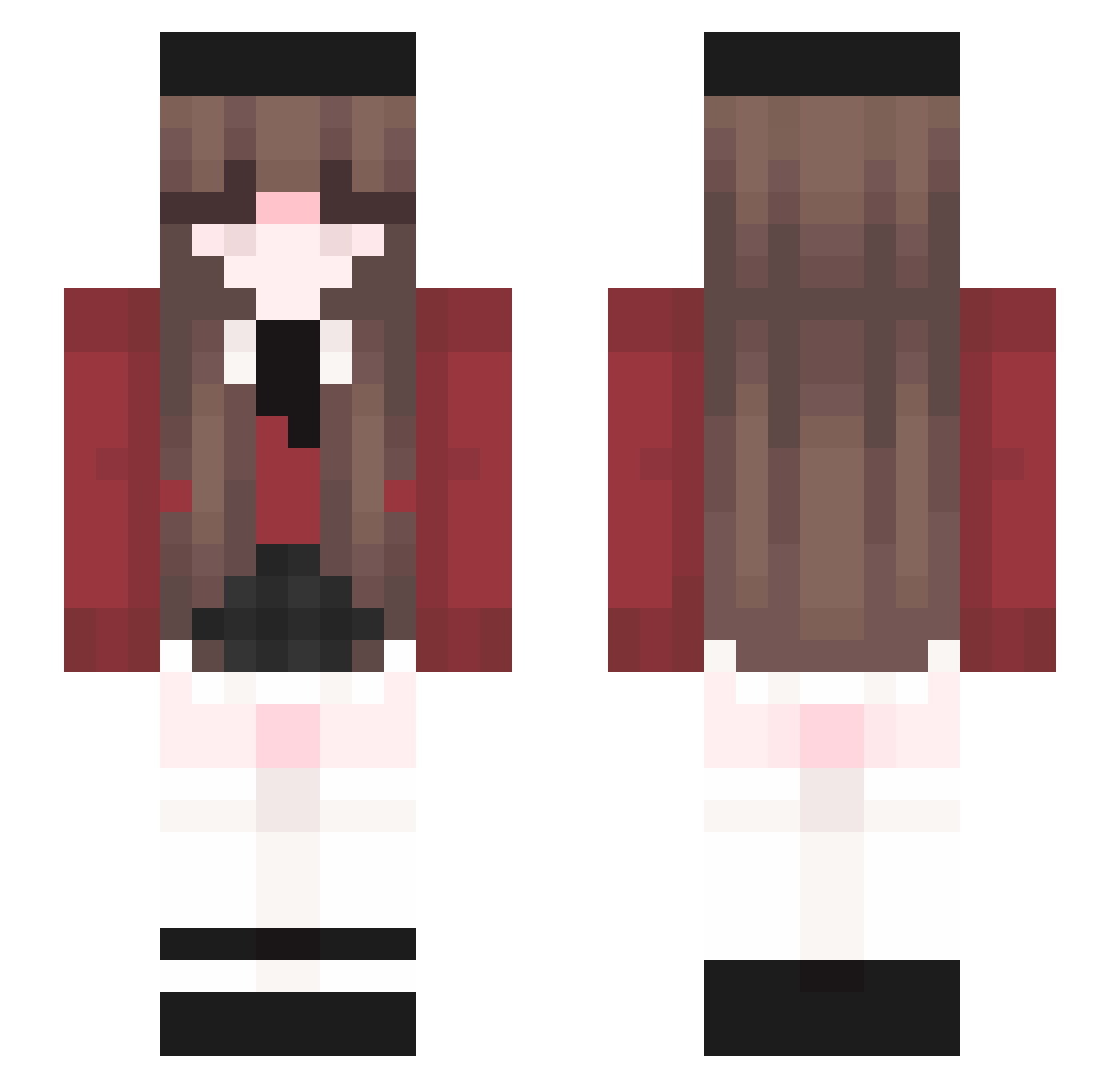 sidnc Minecraft skin, front and back view