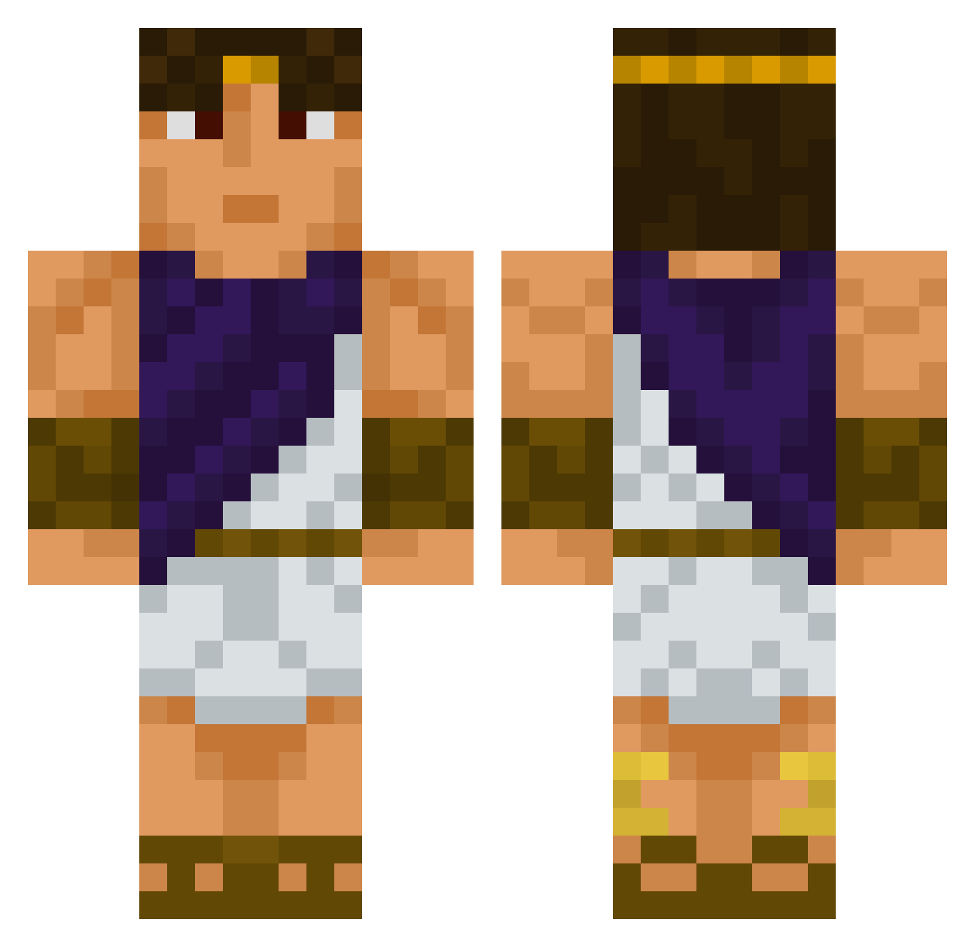 KKAJAN Minecraft skin, front and back view